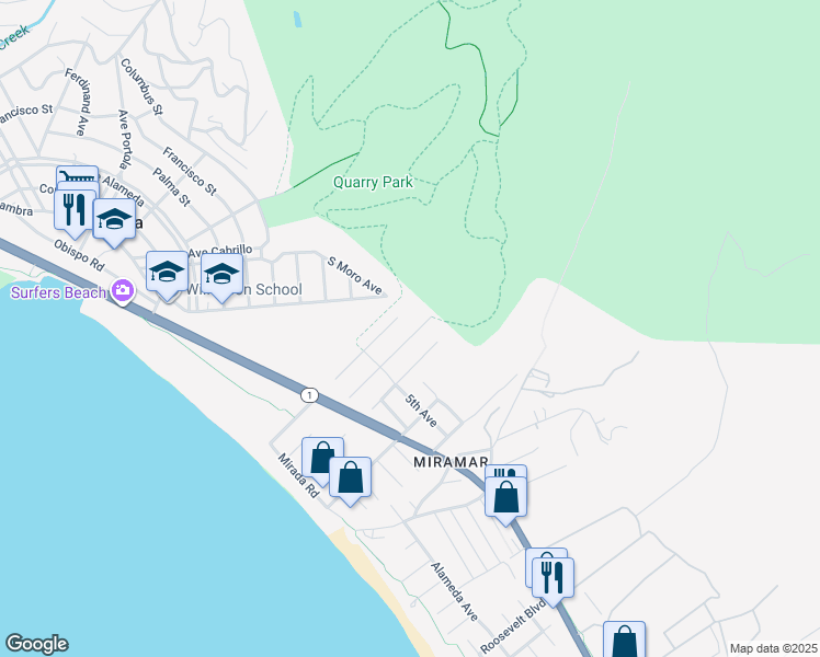 map of restaurants, bars, coffee shops, grocery stores, and more near 457 Coronado Avenue in El Granada