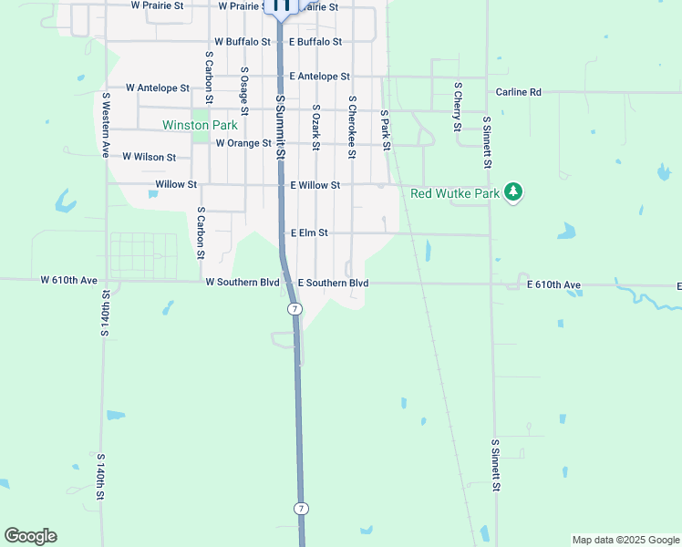 map of restaurants, bars, coffee shops, grocery stores, and more near 855 South Cherokee Street in Girard
