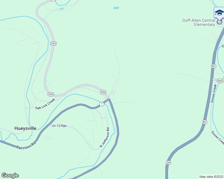 map of restaurants, bars, coffee shops, grocery stores, and more near Reed Branch in Hueysville