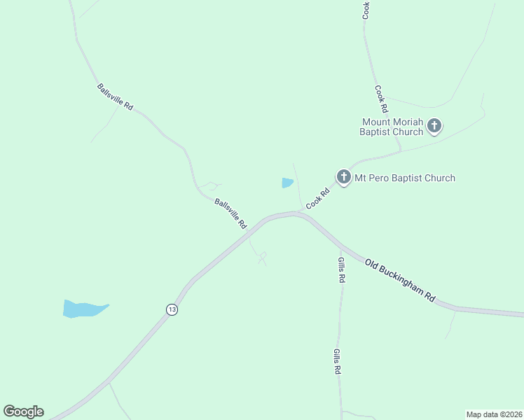 map of restaurants, bars, coffee shops, grocery stores, and more near 1506 Ballsville Road in Powhatan