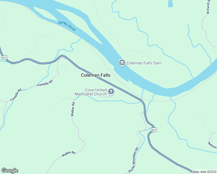 map of restaurants, bars, coffee shops, grocery stores, and more near 6220 Lee Jackson Highway in Coleman Falls