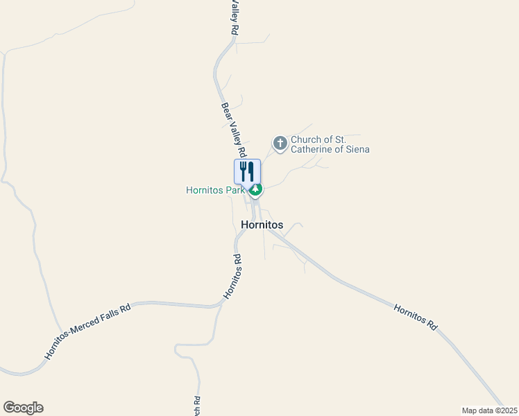 map of restaurants, bars, coffee shops, grocery stores, and more near High Street in Hornitos