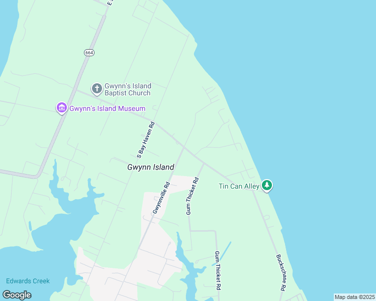 map of restaurants, bars, coffee shops, grocery stores, and more near 2485 Old Ferry Road in Gwynn