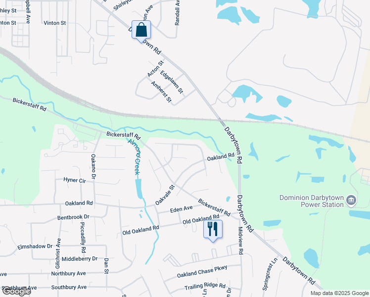 map of restaurants, bars, coffee shops, grocery stores, and more near 6024 Almond Creek North Lane in Richmond