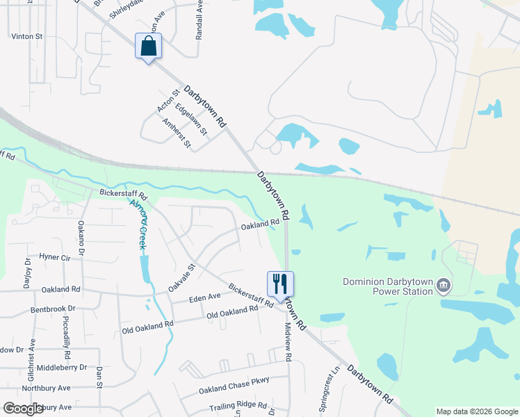 map of restaurants, bars, coffee shops, grocery stores, and more near 1789 Darbytown Road in Richmond