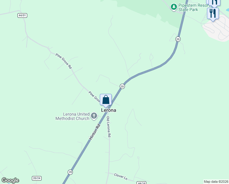 map of restaurants, bars, coffee shops, grocery stores, and more near 6977 Hinton Road in Lerona