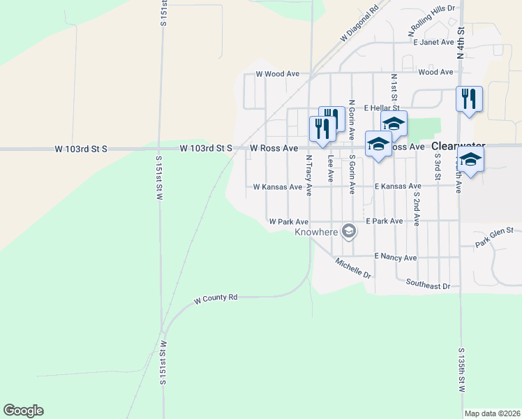 map of restaurants, bars, coffee shops, grocery stores, and more near 253 South Grant Street in Clearwater