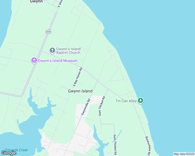 map of restaurants, bars, coffee shops, grocery stores, and more near 2485 Old Ferry Road in Gwynn