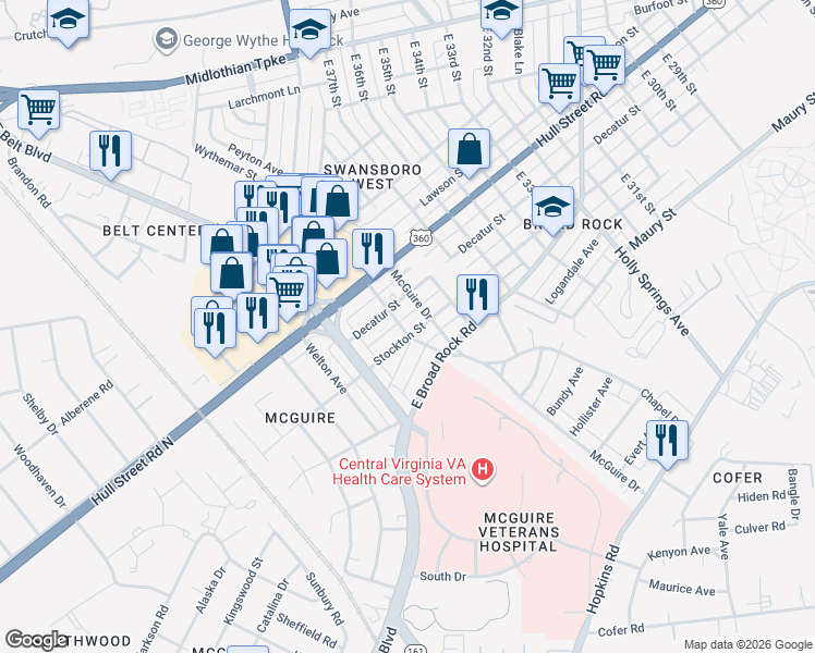 map of restaurants, bars, coffee shops, grocery stores, and more near 3900 Stockton Street in Richmond