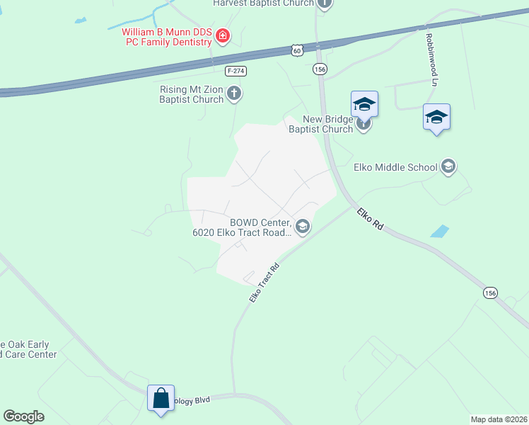 map of restaurants, bars, coffee shops, grocery stores, and more near 3702 Malpas Drive in Sandston