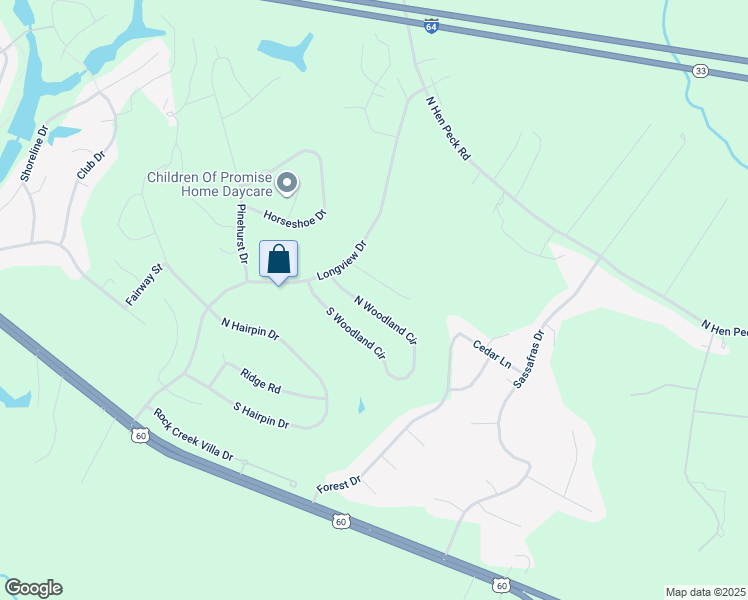 map of restaurants, bars, coffee shops, grocery stores, and more near 3536 North Woodland Circle in Quinton