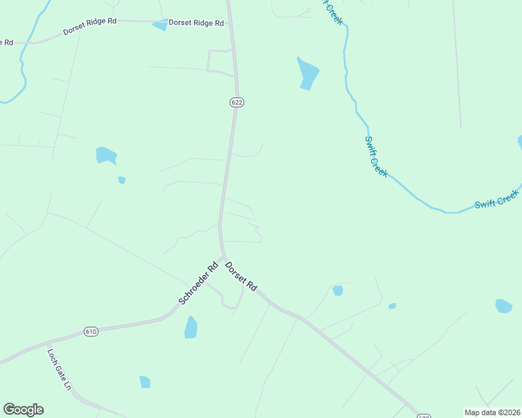 map of restaurants, bars, coffee shops, grocery stores, and more near 1516 Dorset Road in Powhatan