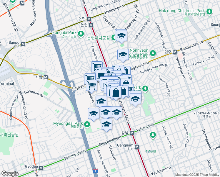 map of restaurants, bars, coffee shops, grocery stores, and more near in 