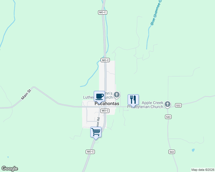 map of restaurants, bars, coffee shops, grocery stores, and more near 3008 Missouri C in Jackson