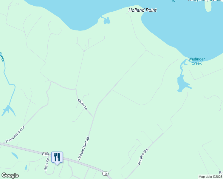 map of restaurants, bars, coffee shops, grocery stores, and more near Holland Point Road in Dutton