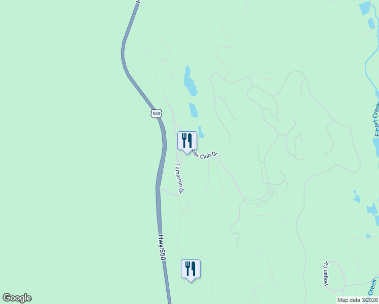 map of restaurants, bars, coffee shops, grocery stores, and more near 40292 Highway 550 in Durango