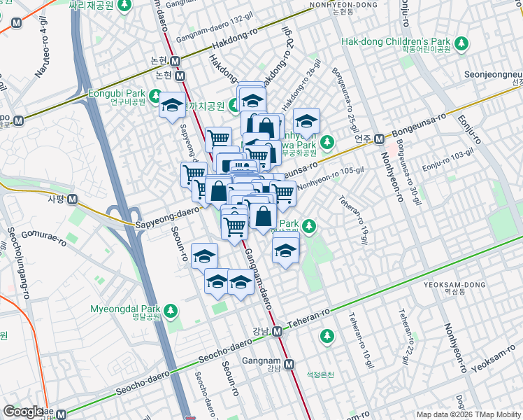 map of restaurants, bars, coffee shops, grocery stores, and more near in 