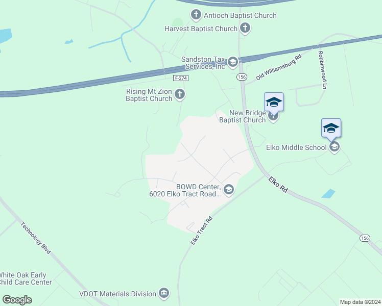 map of restaurants, bars, coffee shops, grocery stores, and more near 3800 Iroquois East Circle in Sandston