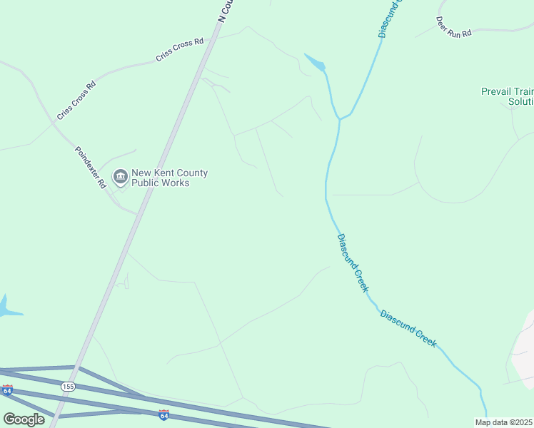 map of restaurants, bars, coffee shops, grocery stores, and more near 1 Criss Cross Road in New Kent