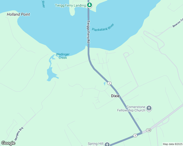 map of restaurants, bars, coffee shops, grocery stores, and more near 133 Twiggs Ferry Road in Dutton
