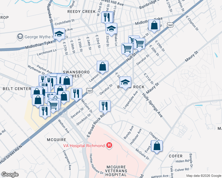 map of restaurants, bars, coffee shops, grocery stores, and more near 3409 Stockton Street in Richmond