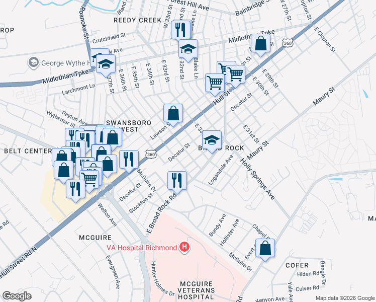 map of restaurants, bars, coffee shops, grocery stores, and more near 3409 Stockton Street in Richmond