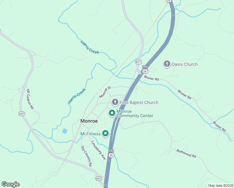 map of restaurants, bars, coffee shops, grocery stores, and more near Francis Avenue in Monroe