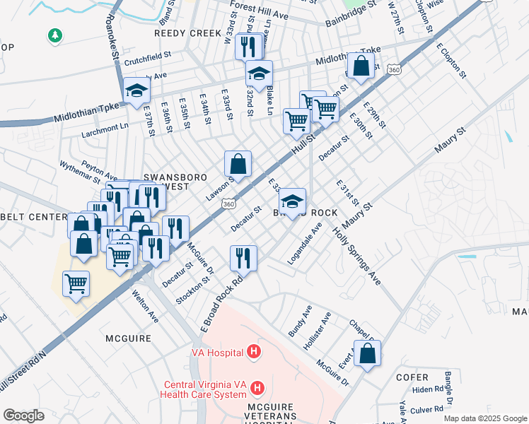 map of restaurants, bars, coffee shops, grocery stores, and more near 3409 Stockton Street in Richmond