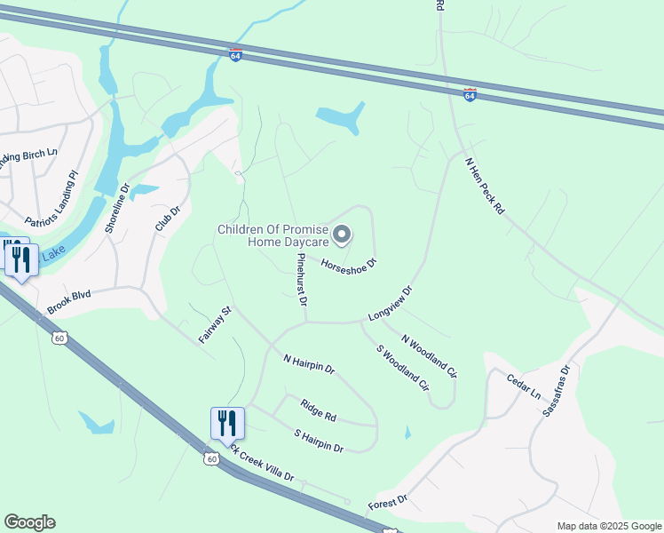 map of restaurants, bars, coffee shops, grocery stores, and more near State Route 1240 in New Kent County