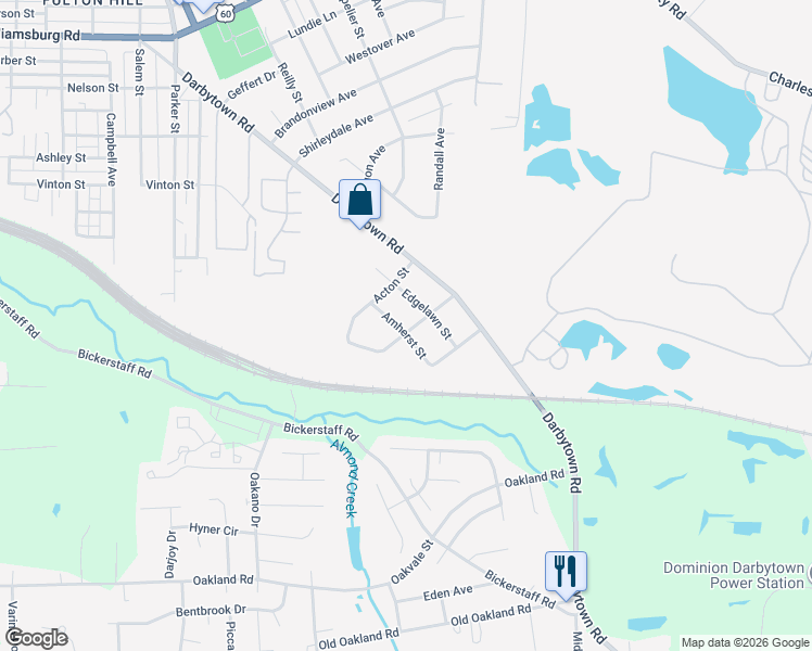 map of restaurants, bars, coffee shops, grocery stores, and more near 5811 Amherst Street in Richmond