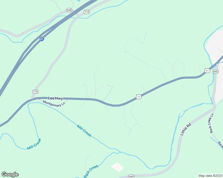 map of restaurants, bars, coffee shops, grocery stores, and more near 16341 Lee Highway in Buchanan
