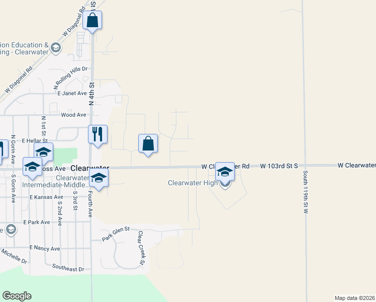 map of restaurants, bars, coffee shops, grocery stores, and more near 1298 Ridgeview Court in Clearwater