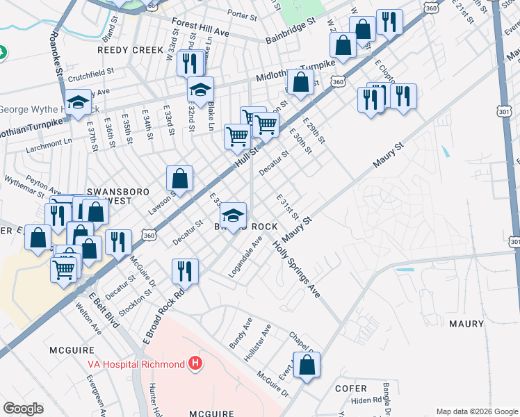 map of restaurants, bars, coffee shops, grocery stores, and more near 3152 Stockton Street in Richmond