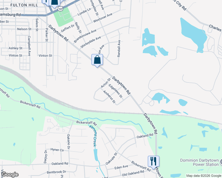 map of restaurants, bars, coffee shops, grocery stores, and more near 5811 Amherst Street in Richmond