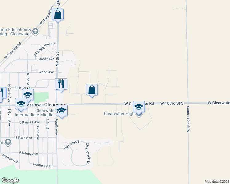 map of restaurants, bars, coffee shops, grocery stores, and more near 1298 Ridgeview Court in Clearwater