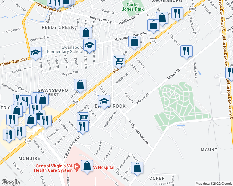 map of restaurants, bars, coffee shops, grocery stores, and more near 3115 Stockton Street in Richmond