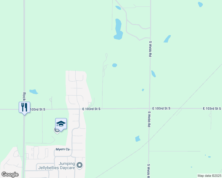 map of restaurants, bars, coffee shops, grocery stores, and more near 10200 South 89th Circle East in Mulvane