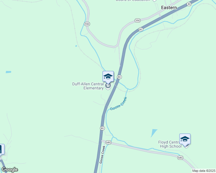 map of restaurants, bars, coffee shops, grocery stores, and more near 183 Rebel Road in Eastern