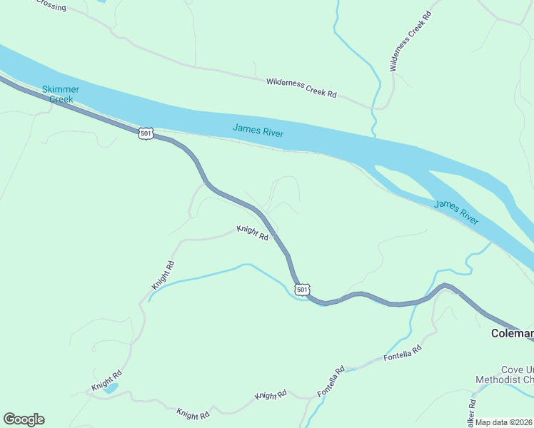 map of restaurants, bars, coffee shops, grocery stores, and more near 1001 Jack Rabbit Lane in Coleman Falls