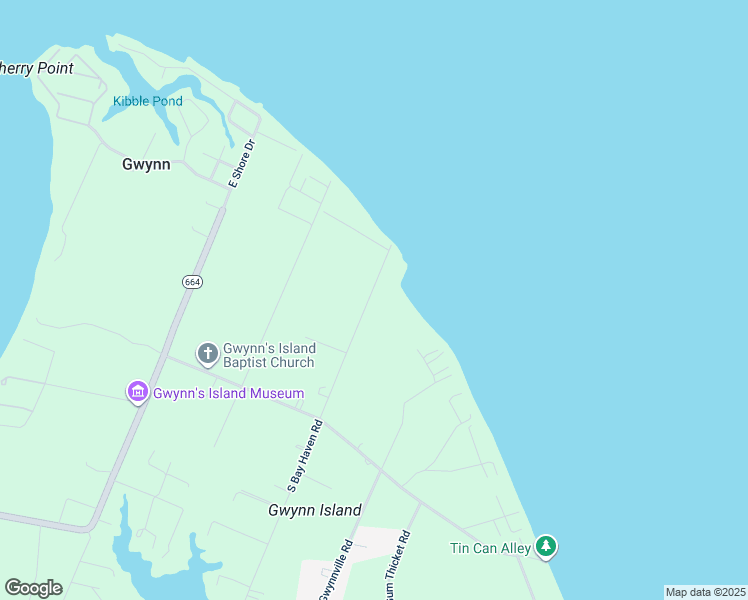 map of restaurants, bars, coffee shops, grocery stores, and more near 341 North Bay Haven Road in Gwynn