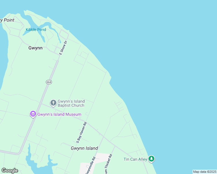 map of restaurants, bars, coffee shops, grocery stores, and more near 348 North Bay Haven Road in Gwynn