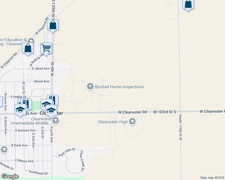 map of restaurants, bars, coffee shops, grocery stores, and more near 220 North Salt Creek Court in Clearwater