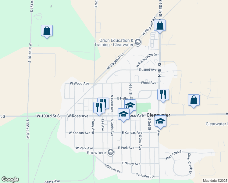 map of restaurants, bars, coffee shops, grocery stores, and more near in Clearwater