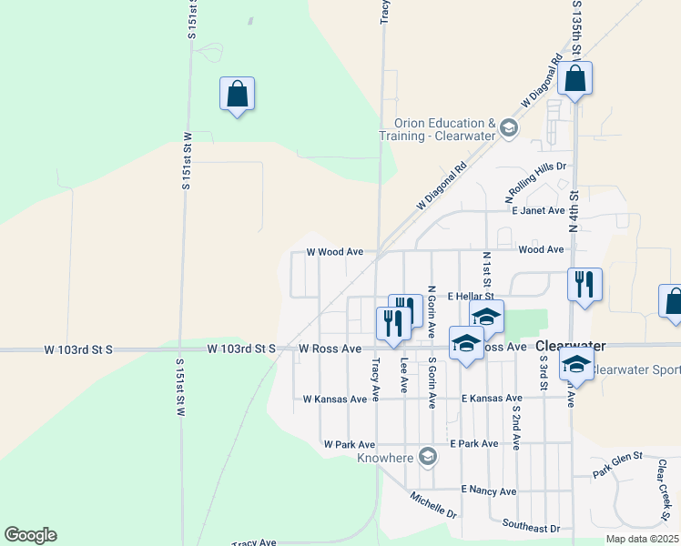 map of restaurants, bars, coffee shops, grocery stores, and more near 221 North Byers Avenue in Clearwater