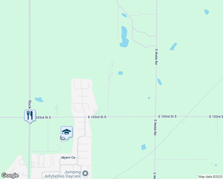 map of restaurants, bars, coffee shops, grocery stores, and more near 10200 South 89th Circle East in Mulvane