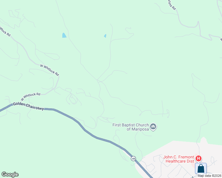 map of restaurants, bars, coffee shops, grocery stores, and more near 5612 French Camp Road in Mariposa