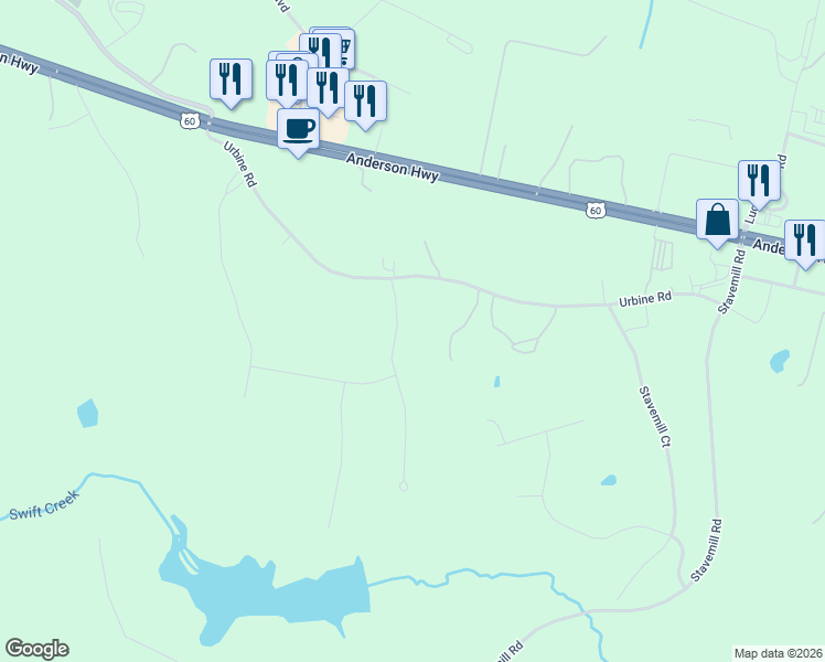 map of restaurants, bars, coffee shops, grocery stores, and more near 1646 Fallen Timber Trail in Macon