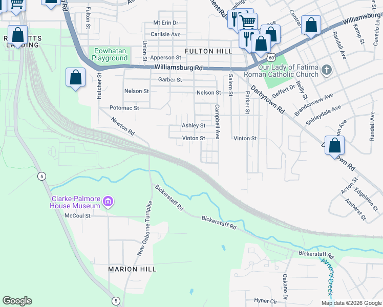 map of restaurants, bars, coffee shops, grocery stores, and more near 5510 Almond Avenue in Richmond
