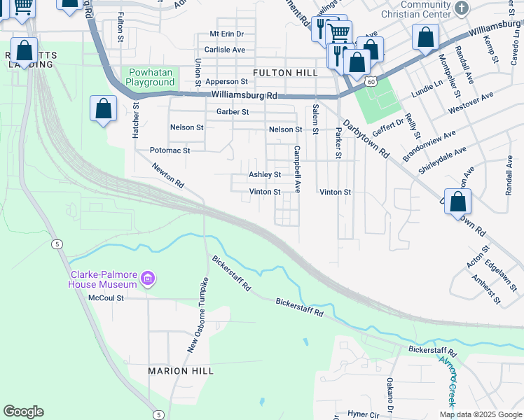 map of restaurants, bars, coffee shops, grocery stores, and more near 5510 Almond Avenue in Richmond