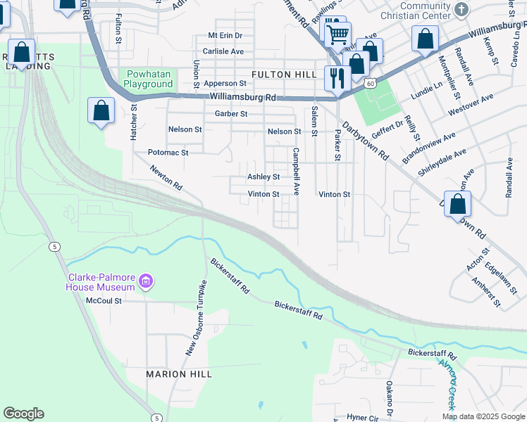 map of restaurants, bars, coffee shops, grocery stores, and more near 5510 Almond Avenue in Richmond